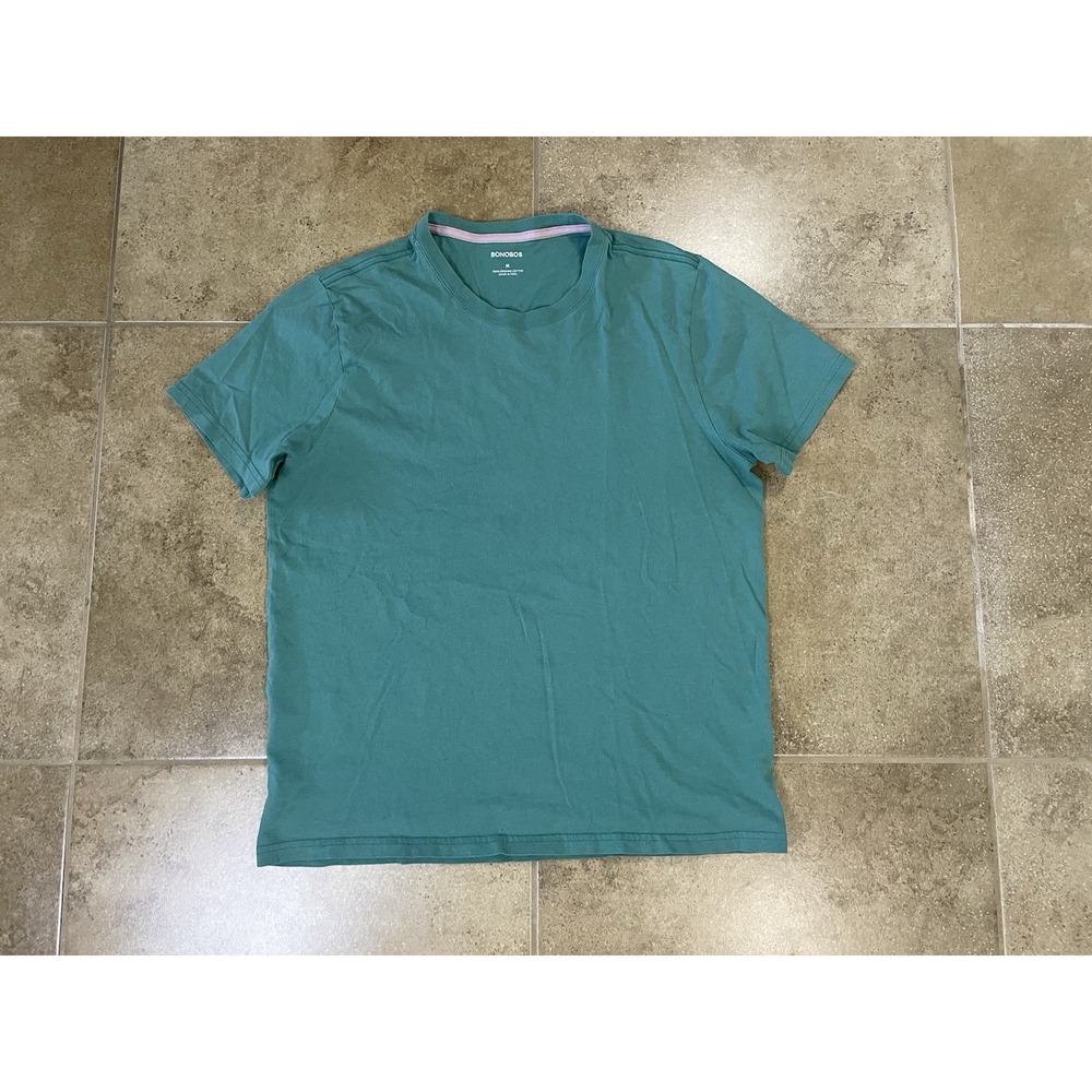 Bonobos Men's Sz M Green Crewneck T-Shirt 100% Organic Cotton Short Sleeve
